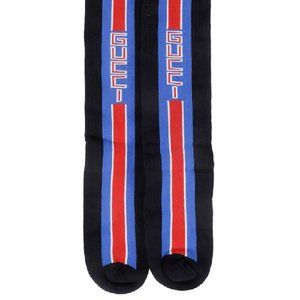 Gucci Lostoron Logo Striped Cotton Socks Blue